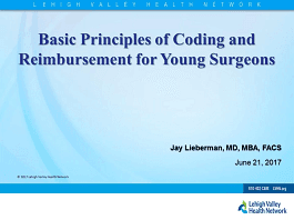Jay Lieberman · Basic Principles of Coding and Reimbursement for Young Surgeons