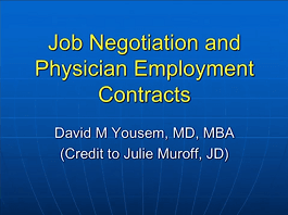 David Yousem · Contract Negotiation