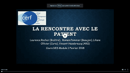 Romain POMMIER, Laurence ROCHER · La rencontre avec le patient