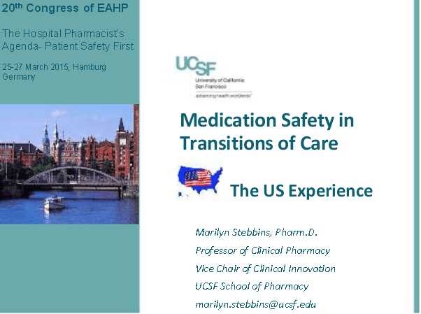 Marylin Stebbins · Medication safety in transitions of care