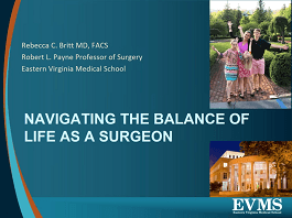 Rebecca C. Britt, Robert L. Payne · Navigating the Balance of Life as a Surgeon