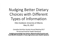 Ellen Goddard · Nudging Better Dietary Choices with Different Types of Information