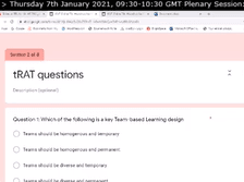 Plenary Session ETBLC | Thursday 7th January 2021 | 09:30 GMT