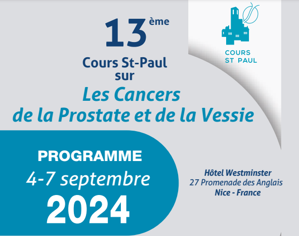 13ème Cours St-Paul sur Les Cancer de la Prostate et de la Vessie 2024