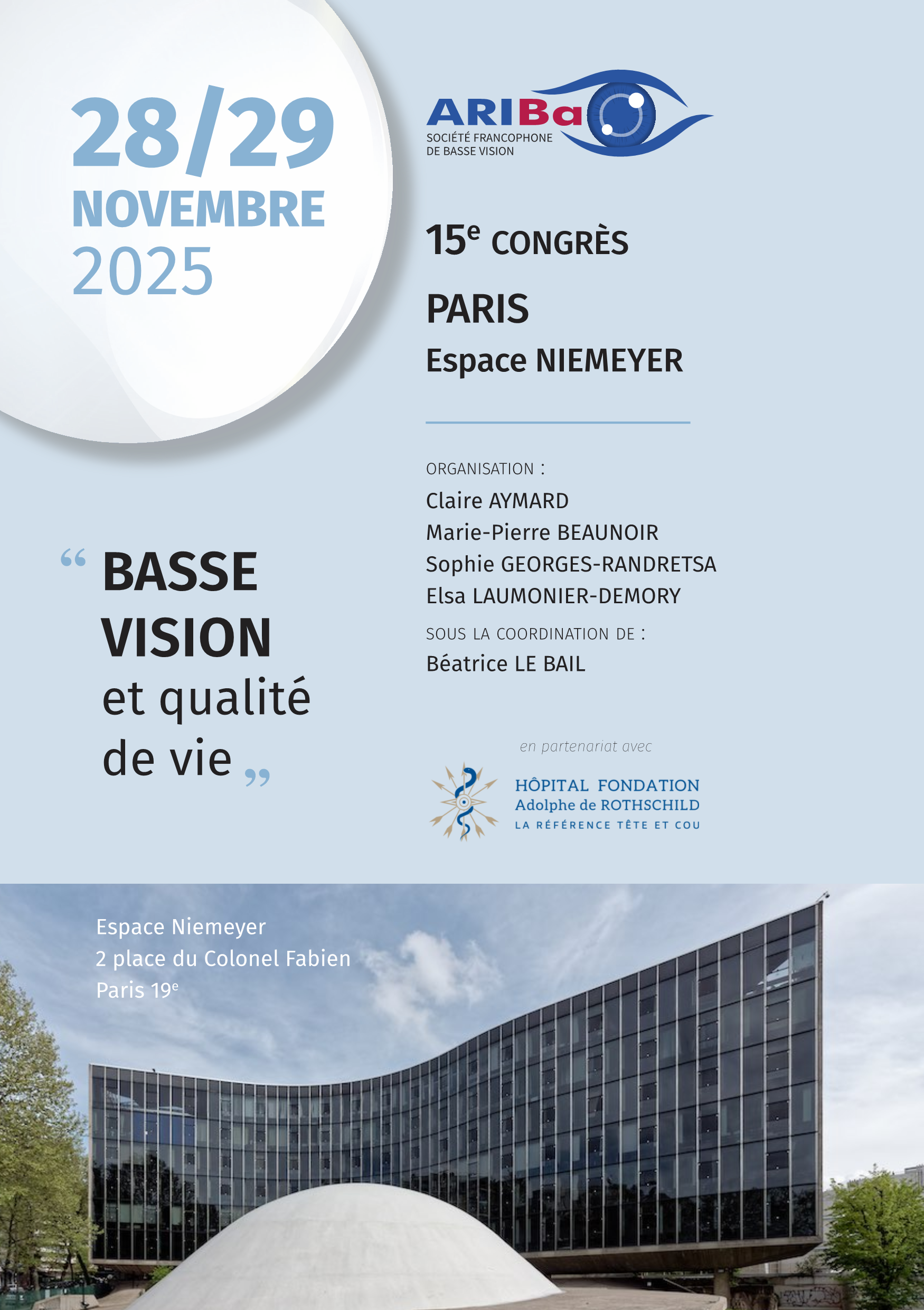 15th Congress of the Société Francophone de basse vision - ARIBa 2025