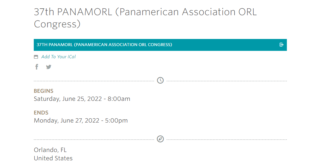 37th Pan American Otorhinolaryngology Congress 2020