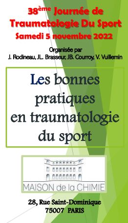 38ème journée de traumatologie du sport
