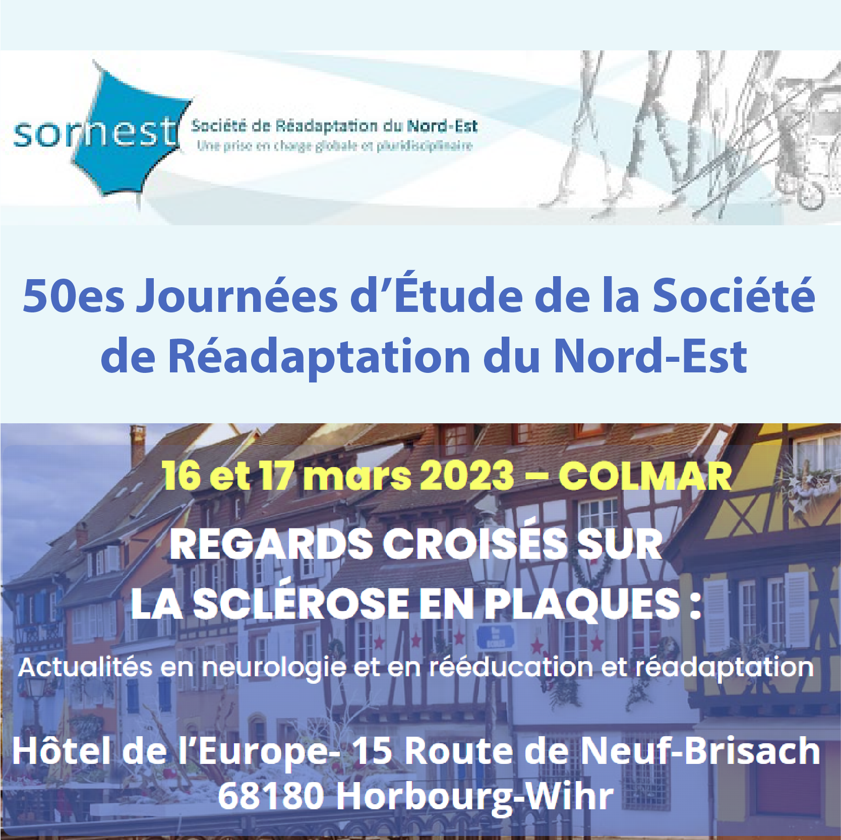 50es journées d'Etude de la Société de Réadaptation du Nord-Est - SORNEST 2023
