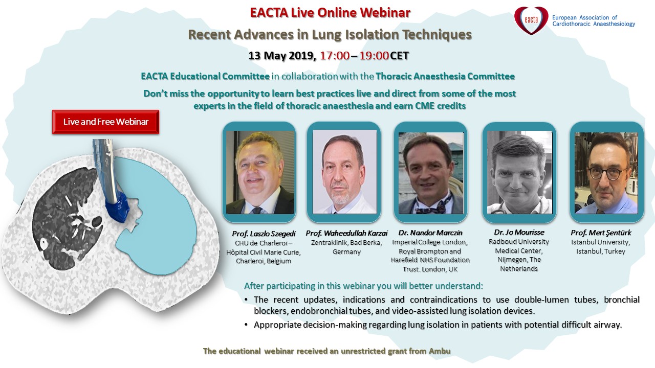 EACTA Live Thoracic Anaesthesia Webinar 2019