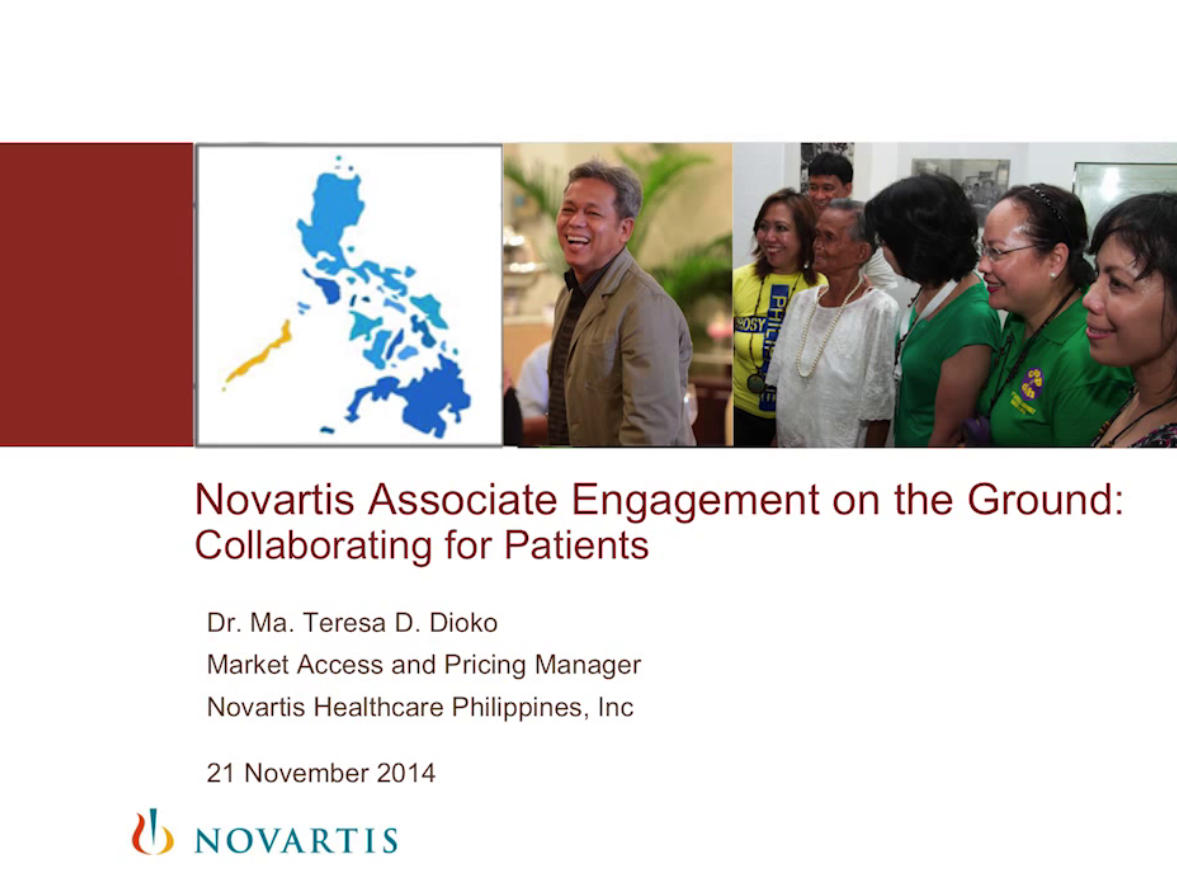Novartis Associate Engagement on the Ground : Collaborating for Patients