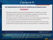 THE READMISSION AFTER ACUTE DIVERTICULITIS (RAAD) SCALE THE READMISSION AFTER ACUTE DIVERTICULITIS (RAAD) SCALE