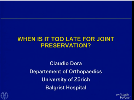 When is it too late for joint preservation? When is it too late for joint preservation?